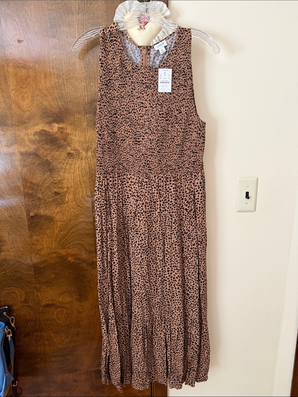 J. Crew Factory Sleeveless Maxi Dress in Brown Leopard Print